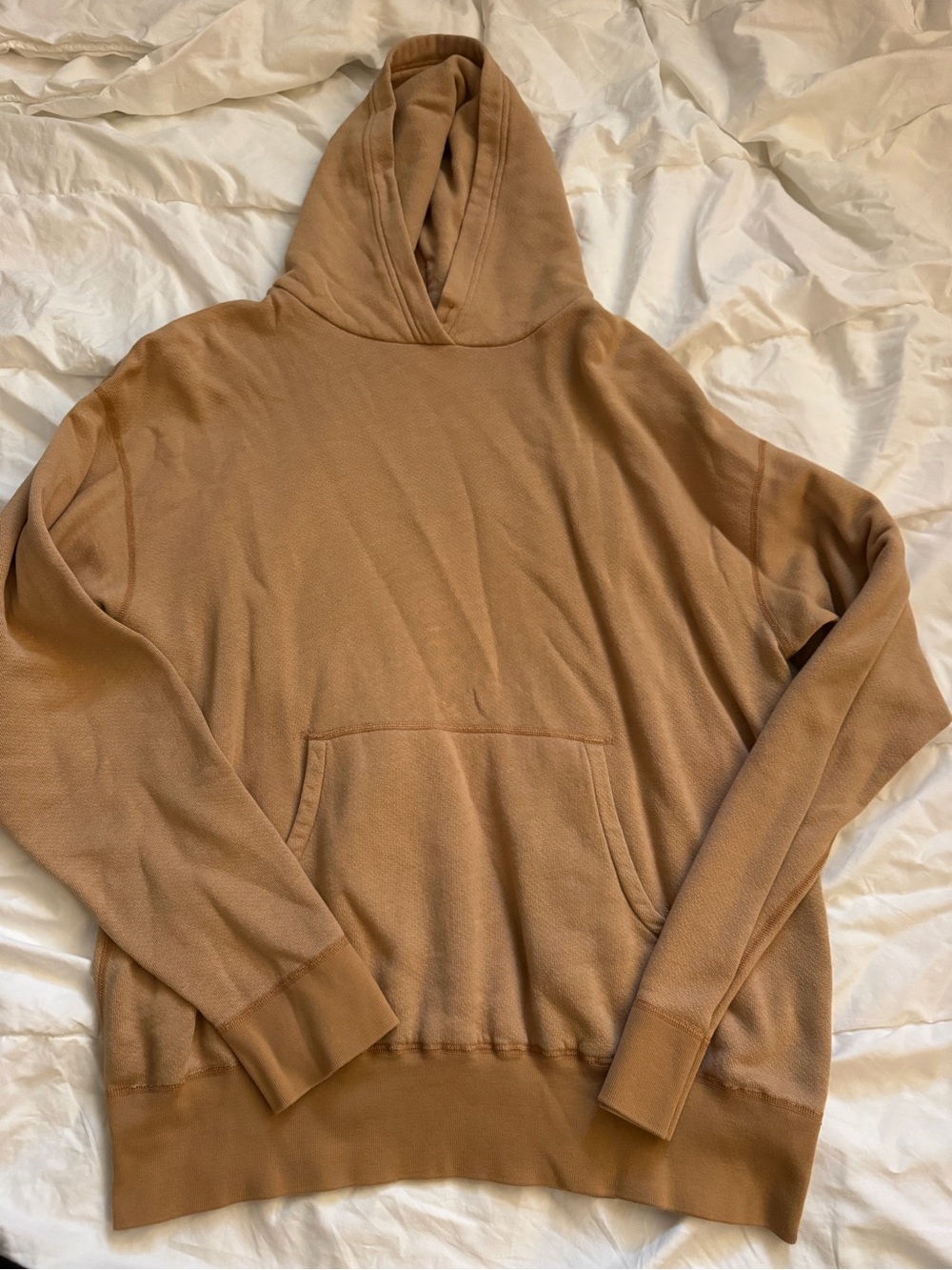 John Elliott Men's Crewneck Hoodie in Camel Brown